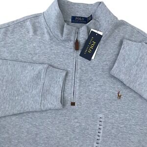 Polo Ralph Lauren 1/4 Zip Pullover Mens 3XLT Gray Mock Neck Big & Tall Preppy
